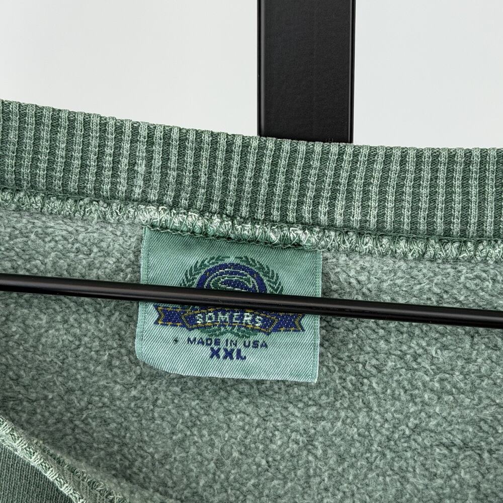 Vintage 90s Northwestern College Crewneck Sweatshirt Green Somers USA XXL - Picture 4 of 7